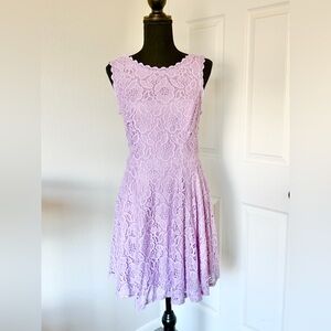 City Studio Lilac Lace Midi Dress